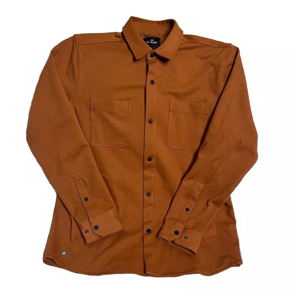 01. Algo twill commuter snap front overshirt jacket in burnt orange M - Picture 1 of 6